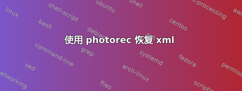 使用 photorec 恢复 xml