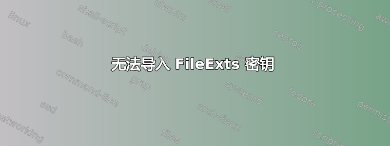 无法导入 FileExts 密钥