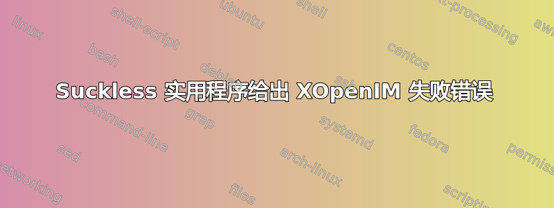 Suckless 实用程序给出 XOpenIM 失败错误