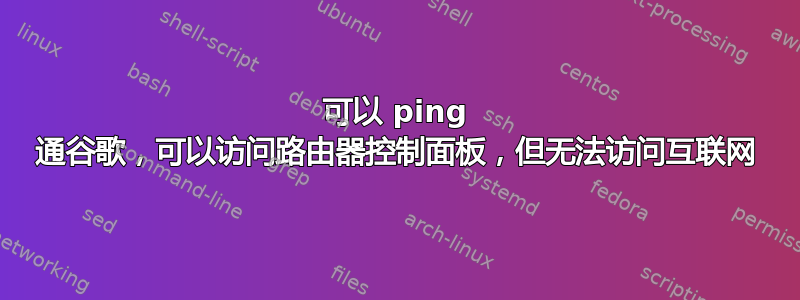 可以 ping 通谷歌，可以访问路由器控制面板，但无法访问互联网