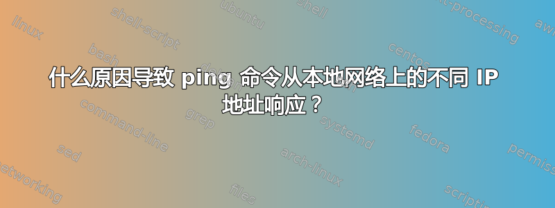 什么原因导致 ping 命令从本地网络上的不同 IP 地址响应？