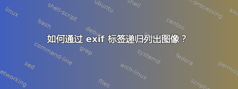 如何通过 exif 标签递归列出图像？