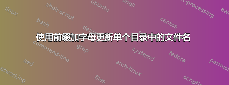 使用前缀加字母更新单个目录中的文件名