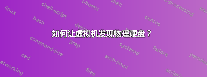 如何让虚拟机发现物理硬盘？