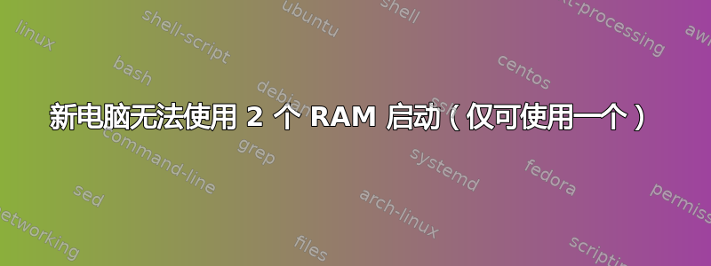 新电脑无法使用 2 个 RAM 启动（仅可使用一个）