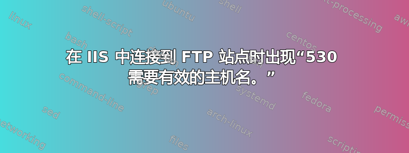 在 IIS 中连接到 FTP 站点时出现“530 需要有效的主机名。”