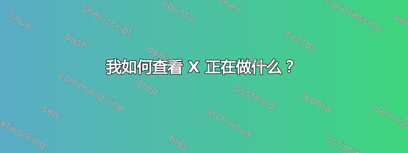 我如何查看 X 正在做什么？