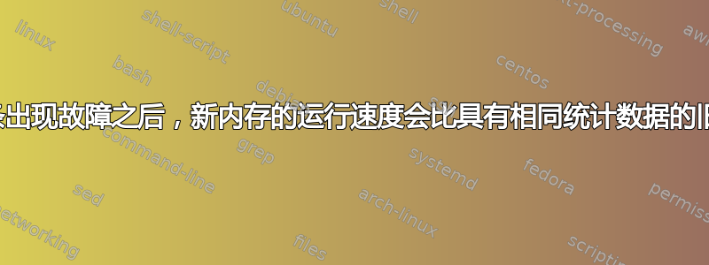 为什么在内存条出现故障之后，新内存的运行速度会比具有相同统计数据的旧内存快得多？