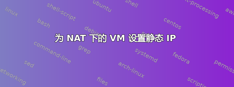 为 NAT 下的 VM 设置静态 IP