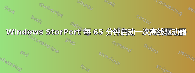 Windows StorPort 每 65 分钟启动一次离线驱动器