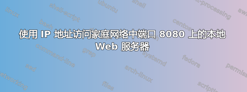 使用 IP 地址访问家庭网络中端口 8080 上的本地 Web 服务器