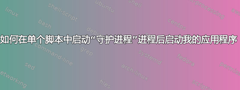 如何在单个脚本中启动“守护进程”进程后启动我的应用程序