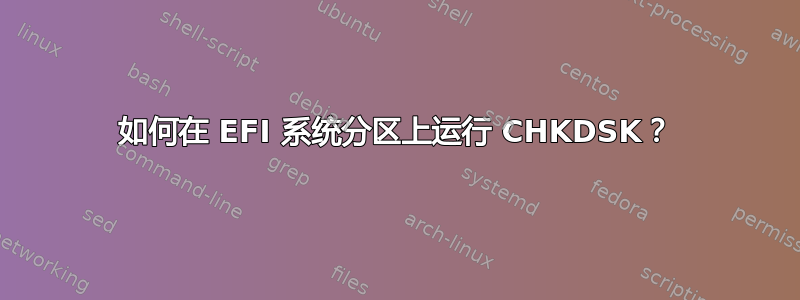 如何在 EFI 系统分区上运行 CHKDSK？