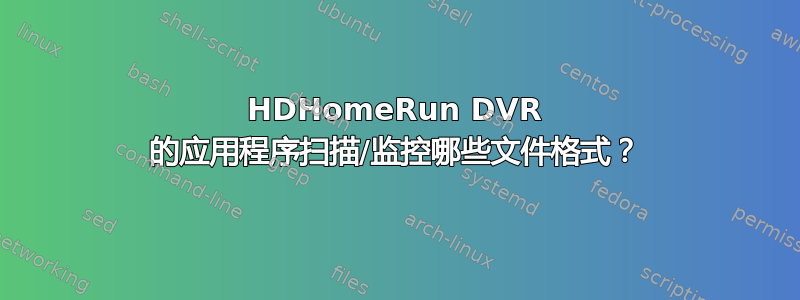 HDHomeRun DVR 的应用程序扫描/监控哪些文件格式？