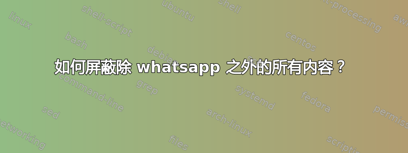 如何屏蔽除 whatsapp 之外的所有内容？