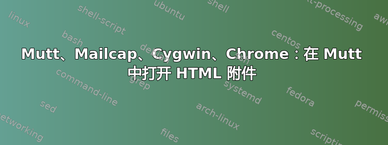 Mutt、Mailcap、Cygwin、Chrome：在 Mutt 中打开 HTML 附件