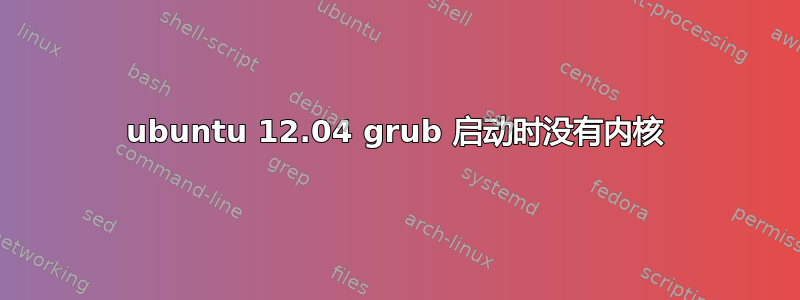 ubuntu 12.04 grub 启动时没有内核