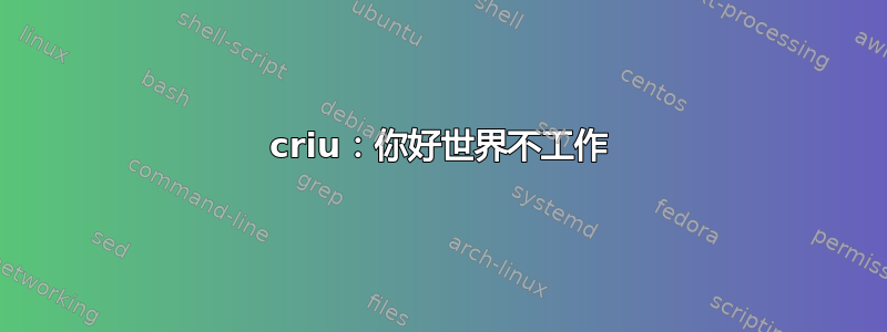 criu：你好世界不工作