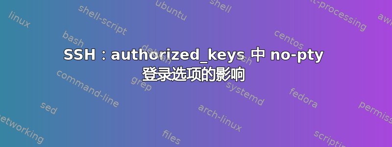 SSH：authorized_keys 中 no-pty 登录选项的影响