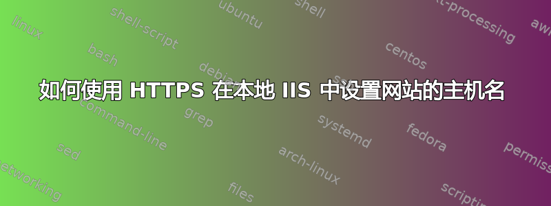 如何使用 HTTPS 在本地 IIS 中设置网站的主机名