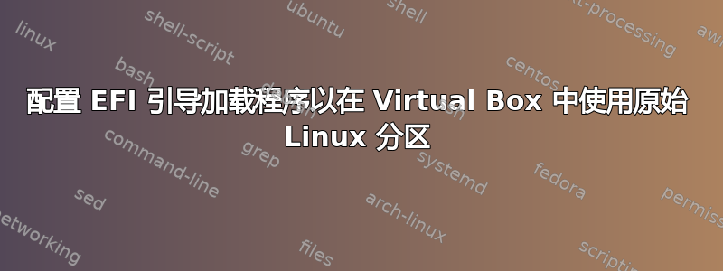 配置 EFI 引导加载程序以在 Virtual Box 中使用原始 Linux 分区