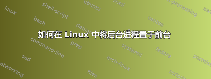 如何在 Linux 中将后台进程置于前台