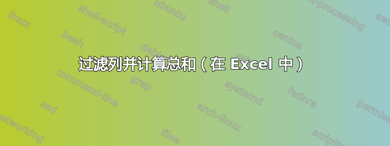 过滤列并计算总和（在 Excel 中）