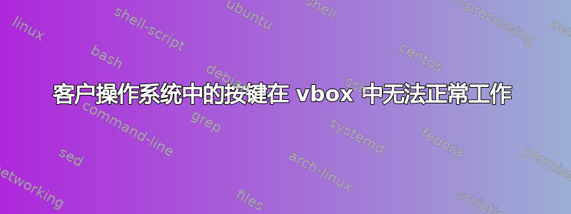 客户操作系统中的按键在 vbox 中无法正常工作