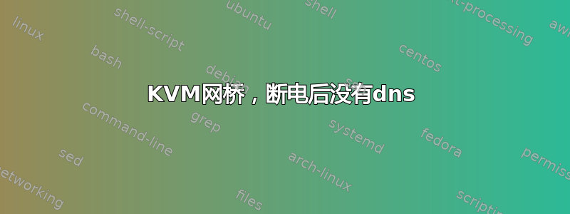 KVM网桥，断电后没有dns