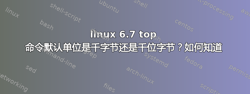 linux 6.7 top 命令默认单位是千字节还是千位字节？如何知道