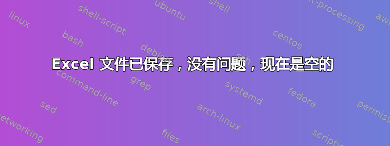 Excel 文件已保存，没有问题，现在是空的