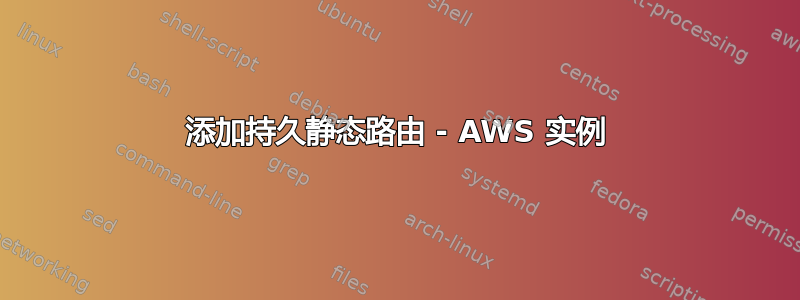 添加持久静态路由 - AWS 实例