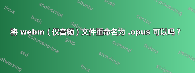 将 webm（仅音频）文件重命名为 .opus 可以吗？