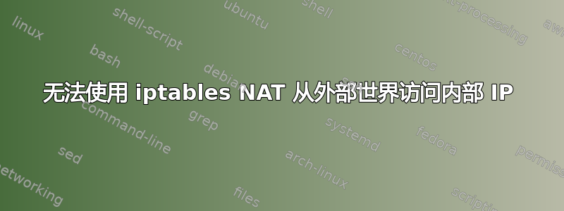 无法使用 iptables NAT 从外部世界访问内部 IP