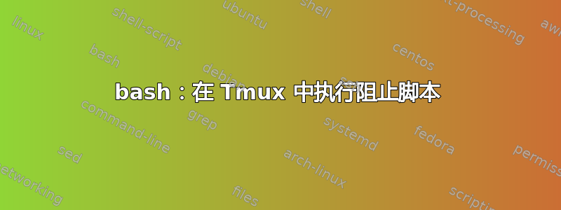 bash：在 Tmux 中执行阻止脚本