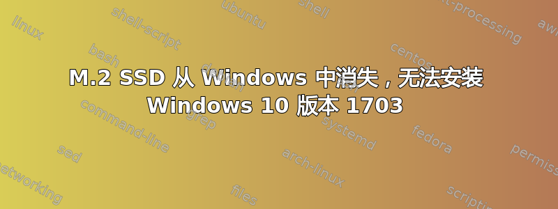 M.2 SSD 从 Windows 中消失，无法安装 Windows 10 版本 1703