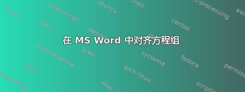 在 MS Word 中对齐方程组