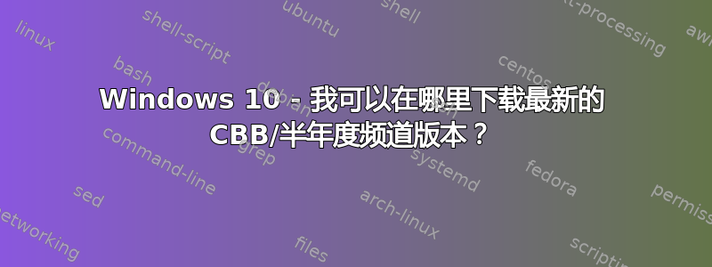 Windows 10 - 我可以在哪里下载最新的 CBB/半年度频道版本？