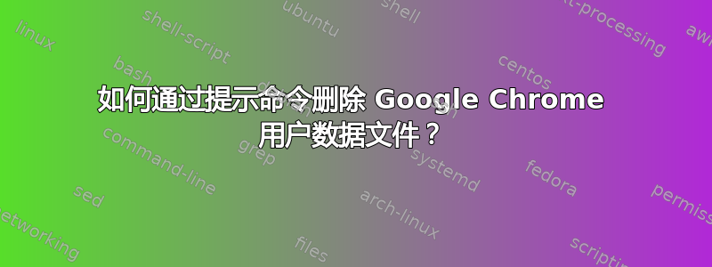 如何通过提示命令删除 Google Chrome 用户数据文件？