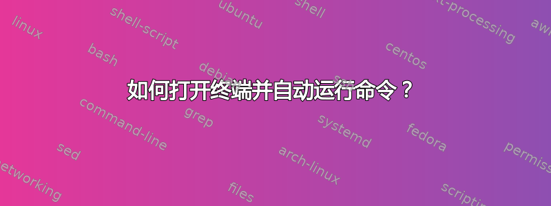 如何打开终端并自动运行命令？