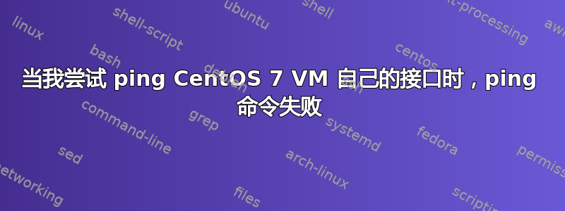 当我尝试 ping CentOS 7 VM 自己的接口时，ping 命令失败