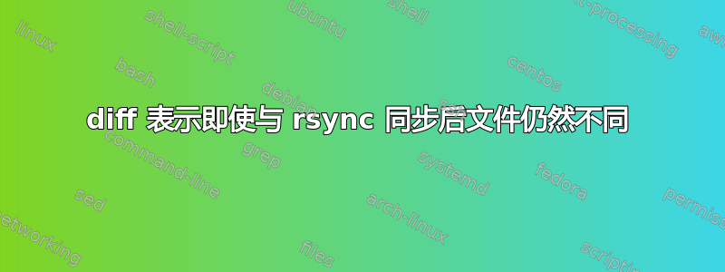 diff 表示即使与 rsync 同步后文件仍然不同