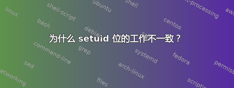 为什么 setuid 位的工作不一致？