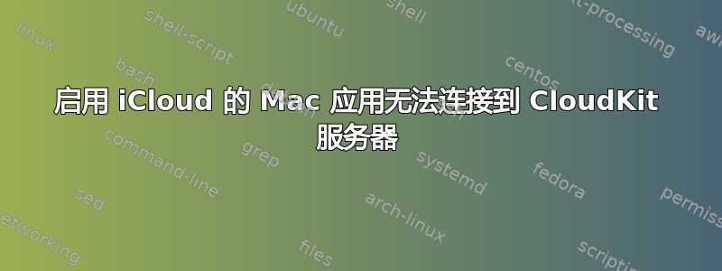 启用 iCloud 的 Mac 应用无法连接到 CloudKit 服务器