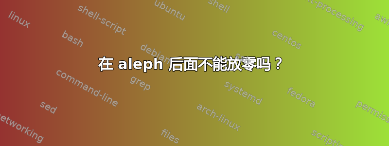 在 aleph 后面不能放零吗？