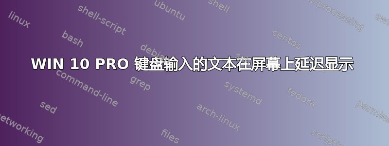 WIN 10 PRO 键盘输入的文本在屏幕上延迟显示