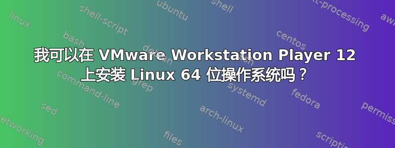 我可以在 VMware Workstation Player 12 上安装 Linux 64 位操作系统吗？