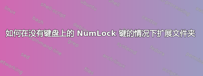 如何在没有键盘上的 NumLock 键的情况下扩展文件夹