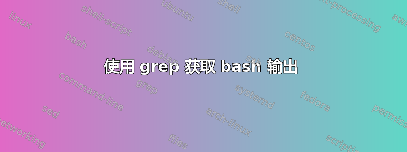 使用 grep 获取 bash 输出