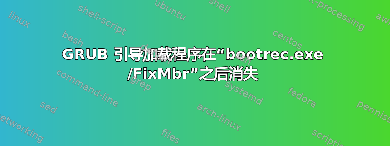 GRUB 引导加载程序在“bootrec.exe /FixMbr”之后消失